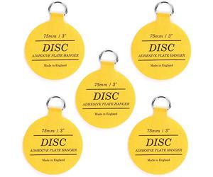 75mm Self-Adhesive Invisible Plate Hangers - Stick-On Disc Holders for Wall Hanging Plates and Decorative Displays (Pack of 5)