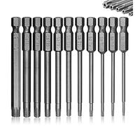 75mm Torx Screwdriver Bit Sets, 11pcs T6-T40 Star Torx Screwdriver Security Bit Set 1/4 Inch S2 Steel Hex Screwdrivers Impact Driver Bits Set