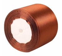 75mm Wide Dark Brown Ribbon Thick Satin Ribbon 22m, 3 inch Thick Brown Ribbon for Gift Wrapping Wedding Car Christmas Birthday Cake Hair Bow Florist Bouquet Crafts Decorations