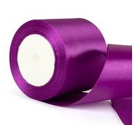 75mm Wide Dark Purple Satin Ribbon - Thick 3 inch Purple Ribbon for Gift Wrapping, Halloween, Wedding & Crafting