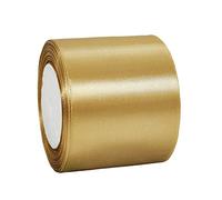75mm Wide Gold Ribbon Thick Champagne Satin Ribbon 22m, 3 inch Thick Gold Ribbon for Gift Wrapping Wedding Car Christmas Tree Xmas Birthday Cake Bow Florist Bouquet Crafts Decorations