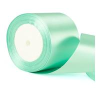 75mm Wide Mint Green Satin Ribbon - 3 Inch Thick Teal Green for Wedding Car, Gift Wrapping, Present Wrapping, Bouquet Crafting, and Bow Decoration