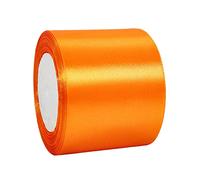 75mm Wide Orange Ribbon Thick Helloween Satin Ribbon 22m, 3 inch Thick Orange Ribbon for Gift Wrapping Wedding Car Halloween Xmas Birthday Cake Hair Bow Florist Bouquet Crafts Decorations