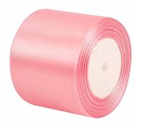 75mm Wide Pink Solid Satin Ribbon for Gift Wrapping 22M,Silk Thick Ribbon Polyester Ribbon 75mm for Crafting Christmas,Hair Bows, Bouquets,Cake,Wedding Car,Party Decoration
