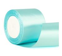 75mm Wide Sky Blue Satin Ribbon - 3 Inch Thick Azure Wedding Car Decoration for Gift Wrapping, Bouquet Crafting, Cake Present Wrapping
