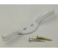 75mm x 15mm White Cleat Metal Curtain Hook - each