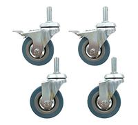75mmDurable Rubber Furniture Wheels 7.6cm 30mm Threaded Stem Replacement Casters 90kg Load Capacity for Easy Furniture Movement