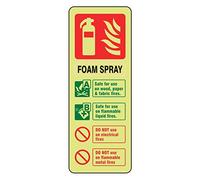 75mmx200mm Photoluminescent Foam Spray Extinguisher ID Sign