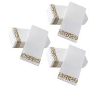 75pcs Decorative Printed Paper Napkins 30cm 6-fold White | European Style, Disposable Single Use Paper, Easy Cleanup, Restaurants and Guest Table Settings