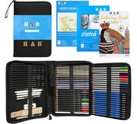 75Pcs Drawing Set Colouring Pencils Sketch Set,Drawing Pencils with Watercolor P