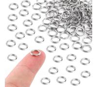 75pcs Key Ring Hoop,Split Rings, Small Keyring Loop for Jewelry Making Metal Keyring Connectors Key Ring Attachment for Car Keys Craft Making(8mm)