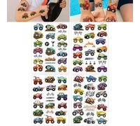 75PCS Metallic Styles Checkered Flag Trophy Flames Stickers for Boys Girls Birthday Party Decorations, Truck Racing Car Temporary Tattoo Kit for Kids