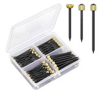 75pcs Picture Hanging Nails Pins Brass Head Wall Masonry Picture Hook Nails Pins with Plastic Storage Box for Hanging Photo Frame