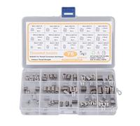 75Pcs Stainless Steel Threaded Inserts Nuts Assortment Kit for Thread Repair, M4 to M10 Sizes, 303 SS Replacement Inserts with Storage Case for DIY, Automotive, Machinery