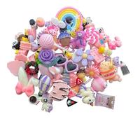 75Psc Kawaii Lollipop Rainbow Bear Resin Charm - Cute Cake & Candy Decoden Embellishments for DIY Phone Cases and Scrapbooking