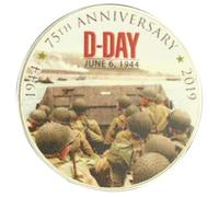 75th Anniversary of Normandy Landing Souvenir Silver Plated Coin D-day Commemorative Coin Veteran Collectible Commemorative Coin