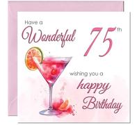 75th Birthday Card for Women - Ladies Elegant Birthday Cards for 75 year old woman Seventy Five, Seventy Fifth Mum Sister Aunt Niece Daughter Grandma Nanny for her Mother Wife Girlfriend
