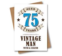 75th Birthday Card Vintage Man Age 75 Seventy Five