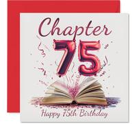 75th Birthday Cards for Men Women - Start of Another Chapter - Happy Birthday Card for 75 Year Old Man Woman Sister Grandad Nan Nanny, 145mm Bday Greeting Cards