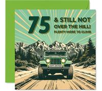 75th Birthday Cards for Men Women - Still Not Over The Hill - Happy Birthday Card for 75 Year Old Man Woman Sister Grandad Nan Nanny, 145mm Bday Greeting Cards