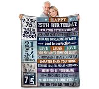 75th Birthday Decorations & Gifts - Funny 75 Years Old Gift Ideas for Him, Her, Dad, Mom - Throw Blanket 60" x 80"