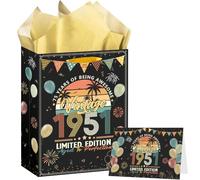 75th Birthday Gift Bag with Greeting Card and Tissue Paper