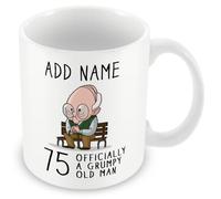 75th Birthday Gift for Grumpy Old Man - Personalised 75 Mug/Cup - Add Name