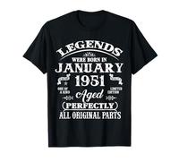 75th Birthday Gift Legend Born in January 1951 75 Yrs Old T-Shirt
