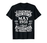 75th Birthday Gift Legend Born in May 1951 75 Years Old T-Shirt