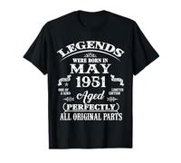 75th Birthday Gift Legend Born in May 1951 75 Years Old T-Shirt