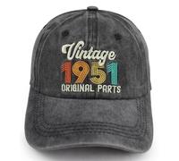 75th Birthday Gifts for Women Men, Turning 75 Years Old Birthday Decorations Baseball Cap, Adjustable Embroidered Vintage 1951 Hats Original Parts, Funny Retirement Gifts for Mom Dad Grandma Grandpa