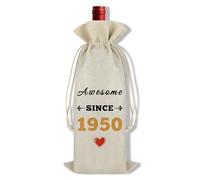 75th Birthday Gifts for Women Men Wine Bag 75th Birthday Present 75 Year Old Birthday Wine Bottle Bag Gift for Mum Dad Grandma Grandad Aunt Uncle Friend Sister Brother Husband Wife