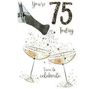 75th Birthday Greeting Card Hand-Finished Champagne Range Cards