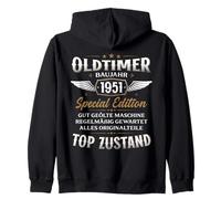 75th birthday man gift 1951 not old classic 1951 75 Vintage Zip Hoodie