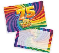 75th Birthday Party Invitations Men Women - Now It's Party Time 28 Pack - Adults Birthday Invitations for Friends Family A6 Bday Party Invites Invitation Cards with Folding Envelopes