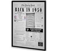75th Birthday Poster 8 x 10 Party Sign - Born 75 Years Ago Table Party Supplies. Back In 1950 Home Decor Bday Card. Wedding Anniversary Banner with Fun Facts for Her or Him Turning 75 Years Old