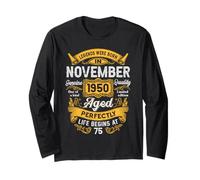 75th Birthday Real Legends November 1950 75 Years Old Men Long Sleeve T-Shirt