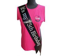 75th Birthday Sash - Its my 75th Birthday Sash - Beautiful Quality Black Ribbon and Holographic Silver Font - 75th Birthday Sash
