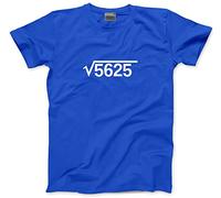 75th Birthday Square Root - Mens Unisex T-Shirt - 75 Year Olds XL Blue