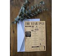 75th Birthday & Wedding Anniversary Card Year 1951 Fun Facts | Unique 75th Birthday or 75th Anniversary Card for Him or Her | Nostalgic Greeting Card A5 Size 300gsm Recycled Card with Envelope