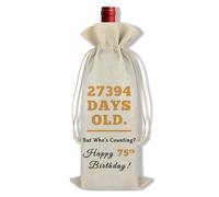 75th Birthday Wine Gift Bag for Women Men Happy 75th Birthday Party Decorations Wine Bottle Bag 75 Years Old Birthday Gifts for Mum Dad Grandma Grandad Sister Friends Husband Wife