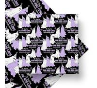 75th Birthday Wrapping Paper Funny Ghost Pun Folded Sheets, Heavyweight Kraft Paper 20 x 28 Inches, Over The Hill Gag Gift Wrap for Men Women, Humorous Aging Joke Theme
