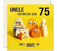 75th Uncle funny Birthday Card for Uncle - Cheese Pun Funny Uncles Birthday Card for 75 Year old Seventy Five, Seventy Fifth