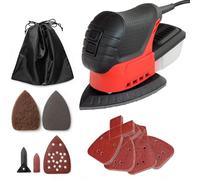 75W Electric Mini Detail Sander Plus 41 Delta Sanding Sheets and Dust Collection Box