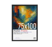75x100 cm Wall Picture Frame Display Photo Posters & Puzzles, Easy to Hang, Lightweight, Protected With a Film, Long Securing Clips