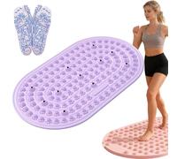 75x45cm Acupressure Foot Massage Mat, Portable Silicone Massage Pad, Moderate Hardness Pressure Point Mat, Anti-Fatigue Mat, Connectable for Jogging & Home Use (B-Purple)