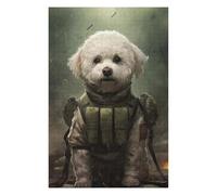 75x50cm/1000pcs Jigsaw Puzzle for Adults Bichon Frise Soldier Puzzle for Adults Family Game Difficult Challenge Parent-child Interaction 75x50cm/1000pcs