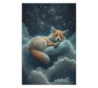 75x50cm/1000pcs Jigsaw Puzzle for Adults Fox Dreams in Clouds Puzzle for Adults Fun Games Staycation Kill Time Birthday And Unique Gifts 75x50cm/1000pcs