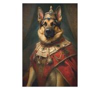 75x50cm/1000pcs Jigsaw Puzzle for Adults German Shepherd The King Puzzle for Adults Family Game Difficult Challenge Parent-child Interaction 75x50cm/1000pcs