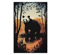 75x50cm/1000pcs Jigsaw Puzzle for Adults Panda Silhouette Jigsaw for Adults DIY Toys Improve Memory Unique Gifts for Birthday And Christmas 75x50cm/1000pcs